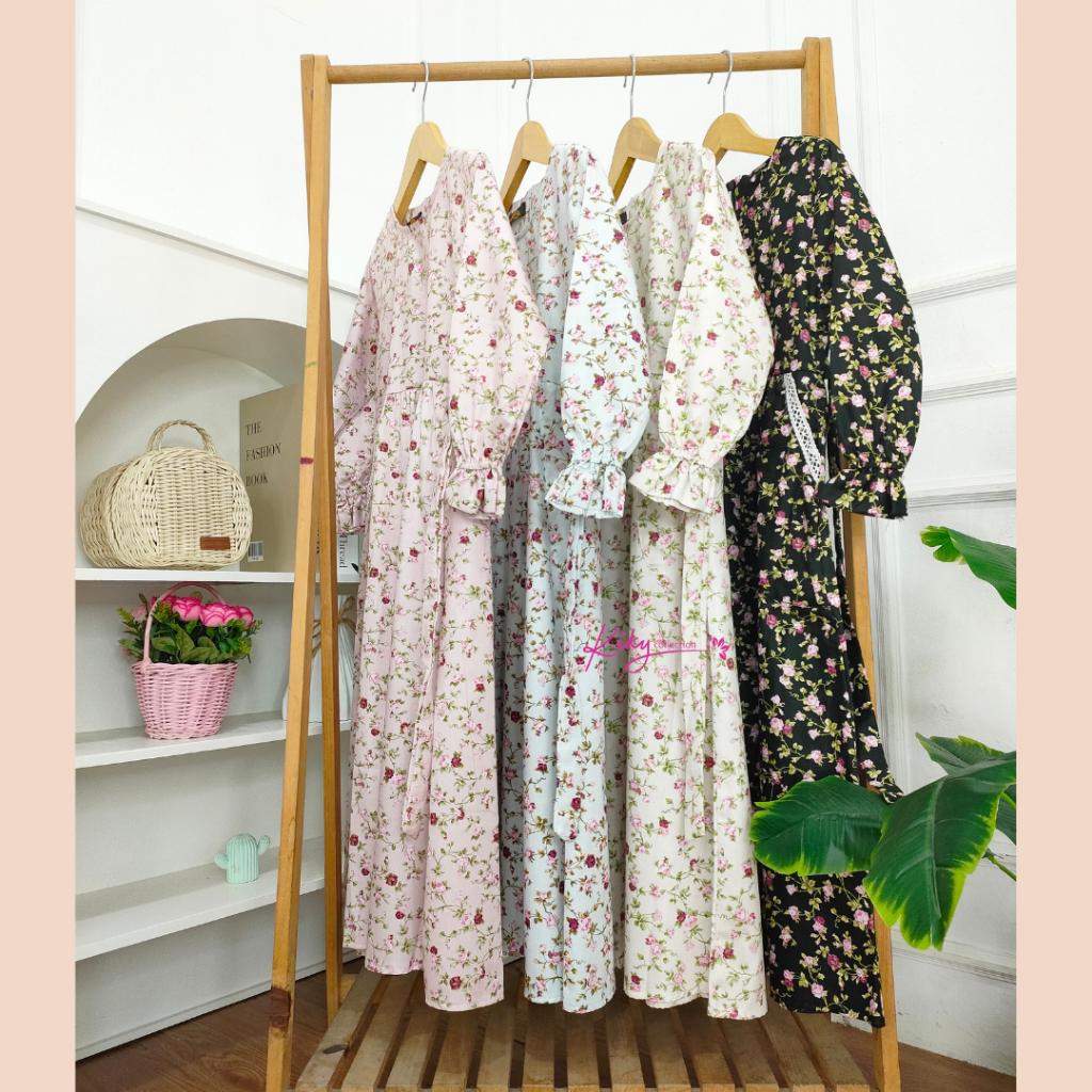 Kiky Collection Gamis Anak Motif Model Maharani Usia 7 8 9 10 Tahun