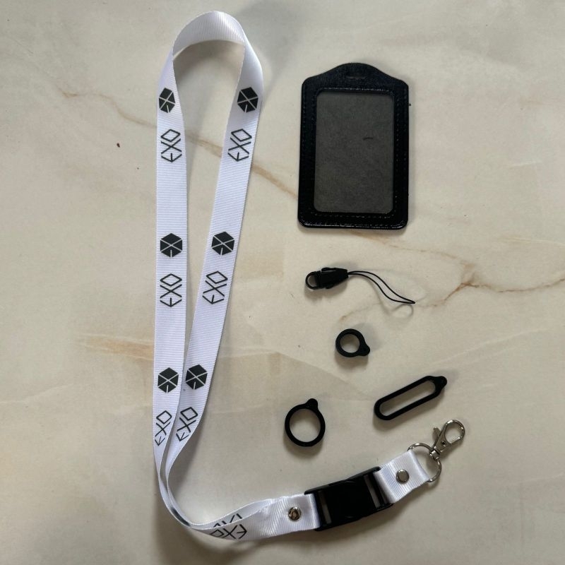 

Tali Lanyard EXO LOGO BAND K-POP KPOP - Gantungan ID Card lanyard printing japan plus karet pod 13mm 20mm 40mm yoyo card holder PUTIHw