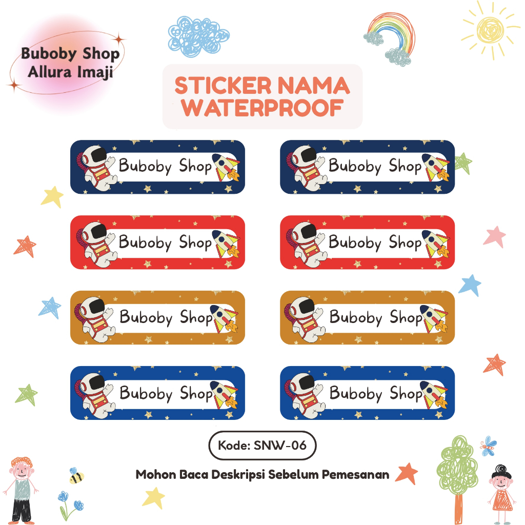 

Sticker Nama Waterproof SNW-06