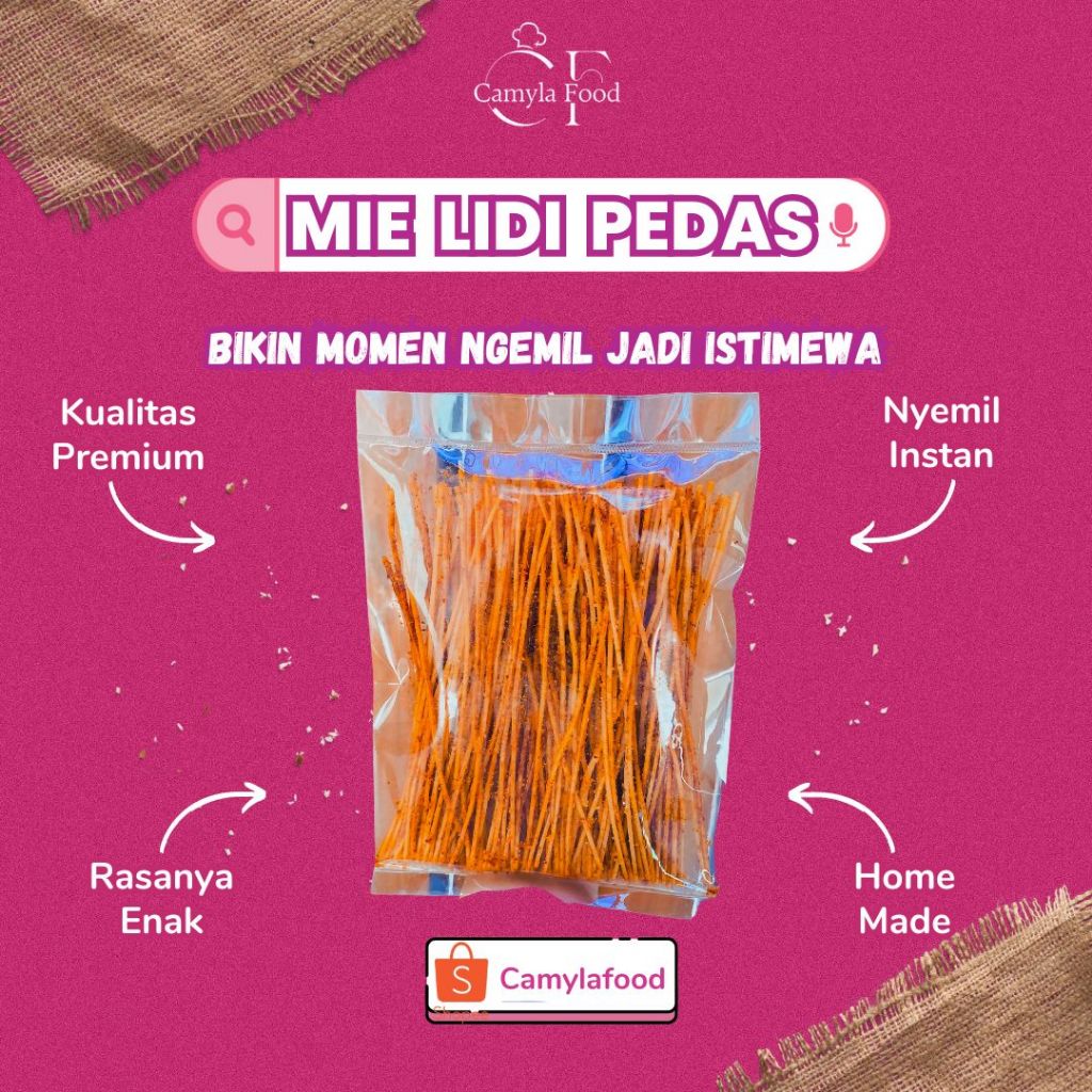 

Mie Lidi Pedas 100 gr - Mie Lidi Camylafood