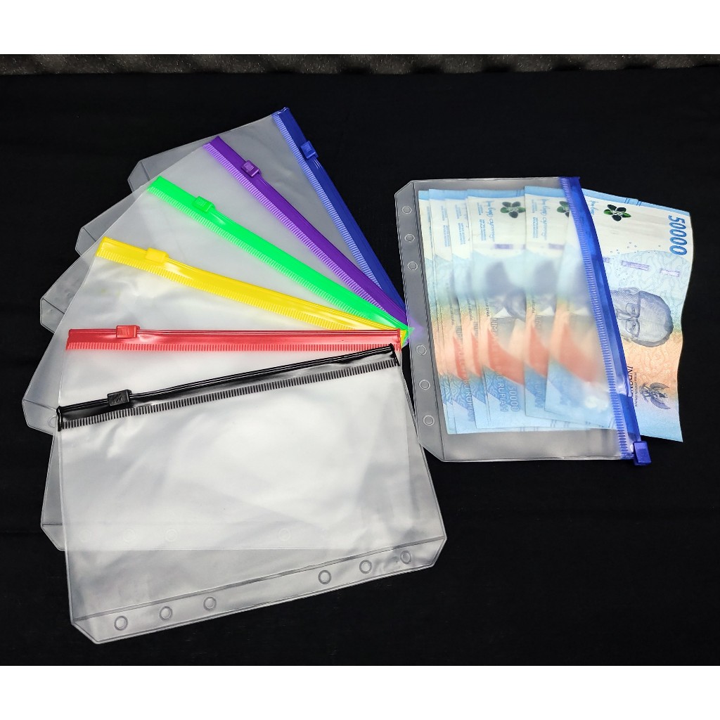 

Zipper Binder Ziplock A6 PVC Hand Book Storage Bag Accessories