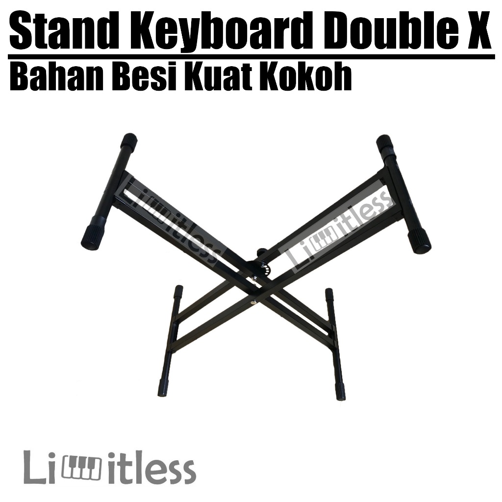 Stand Keyboard Double X Import Besi Kuat dan Kokoh / Stand Keyboard Yamaha / Roland / Korg / Casio /