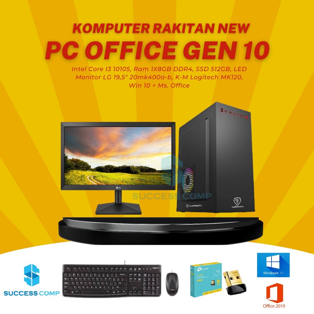 Komputer / PC Rakitan Intel Core i3 10105/10100 Gen 10