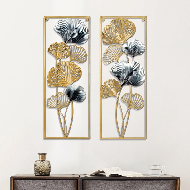 Hiasan Dinding Mewah Frame Metal Gold Leaf Ginko Scandinavian/ Nordic / Ornaments Wall Decor Set