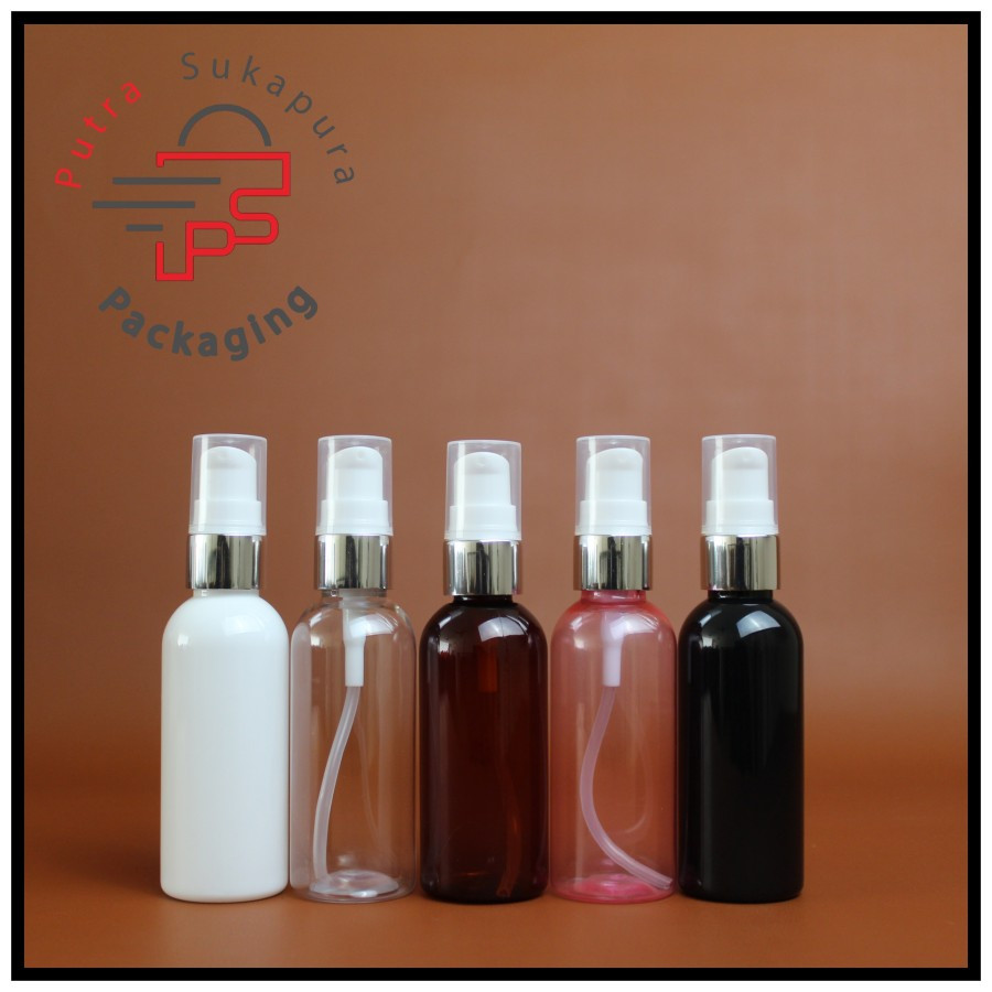 BOTOL TREATMENT PUMP 60 ML  / BOTOL AMBER 60 ML PUMP SILVER