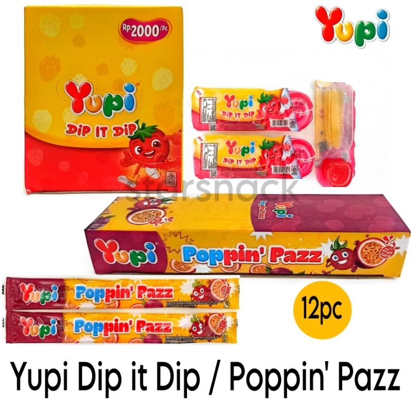 

Yupi dip it dip poppin' Pazz permen isi 12pc