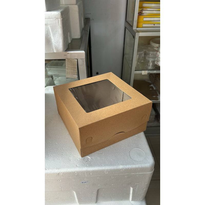 

[ isi 10 ] Dus Kraft Box 25 x 25 x 12 Jendela Dus Kue Kemasan kue Packaging Box Kardus