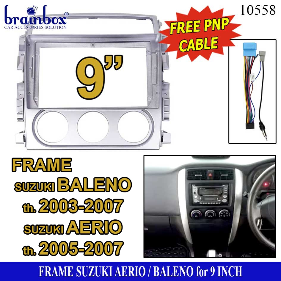 Frame Head Unit Suzuki Baleno Aerio 9 Inch Bingkai Android Panel TV Mobil PNP Car Monitor Radio