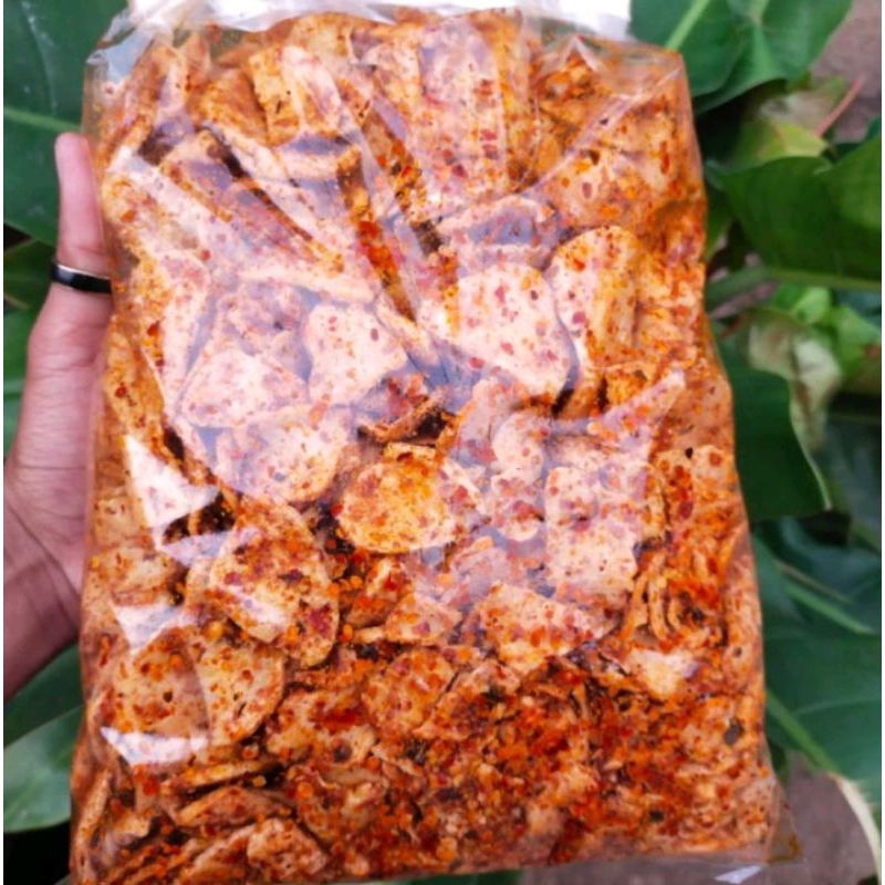 

keripik Basreng Bulat Pedas Daun Jeruk kriuk 1KG