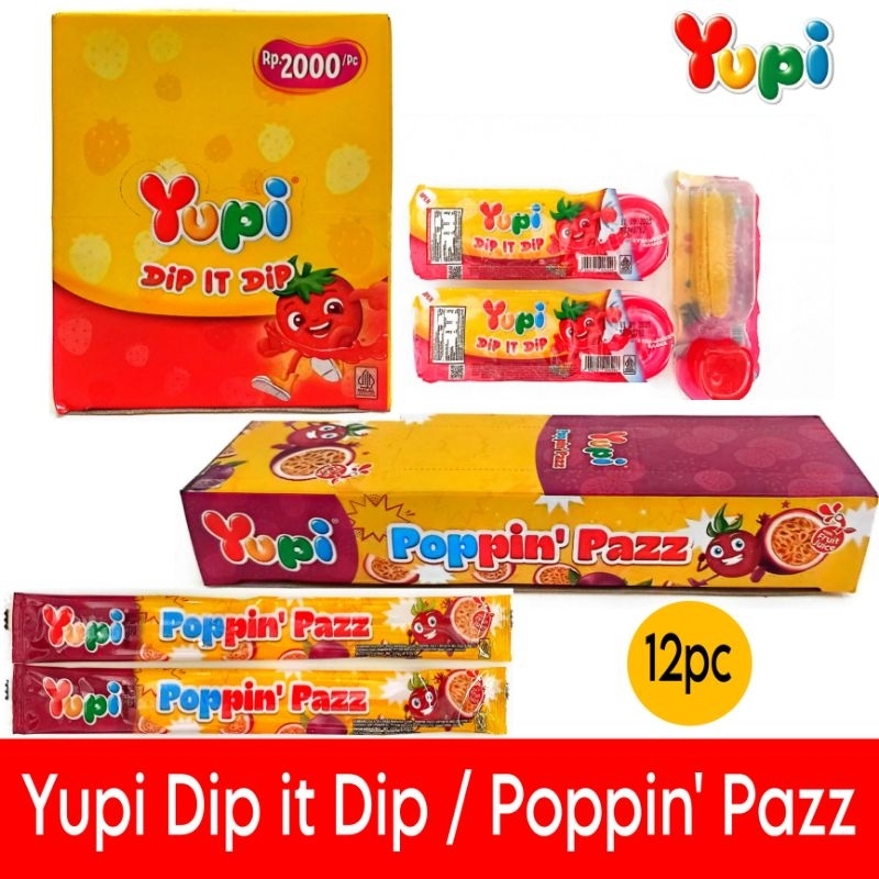 

Yupi Poppin Pazz Dip it Dip permen jeli isi 12pc