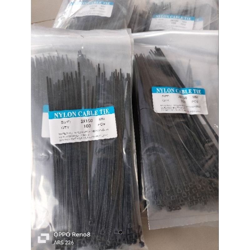 

Nylon Cable Ties 3x150MM Hitam(100pcs)