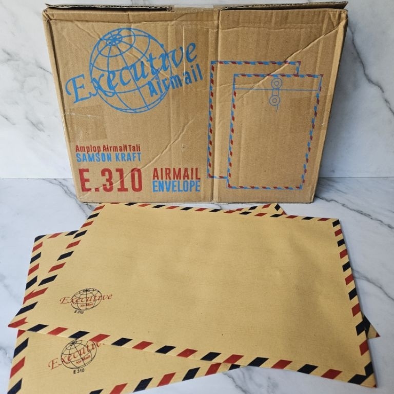 

KODE U7Q 5 Pcs Amplop Coklat Tali air mail 31 executif ukuran Folio 25 x 35 cm