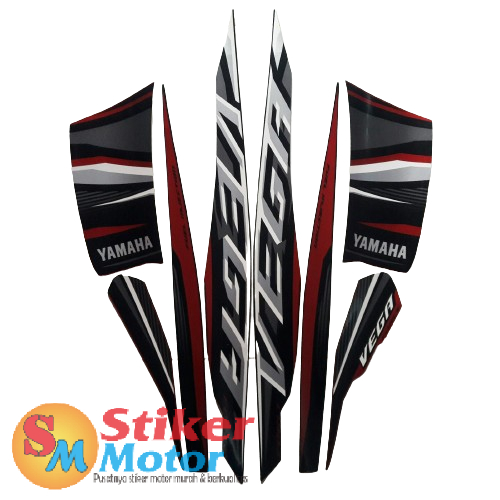sticker striping body motor vega force fi 2018 hitam-merah