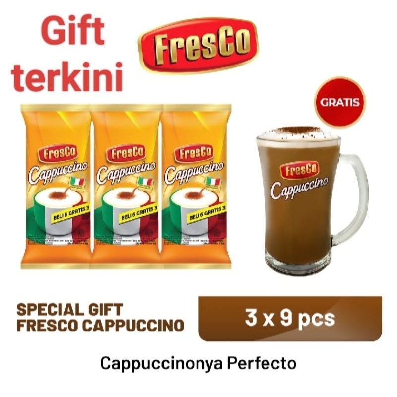 

spesial gift fresco capuccino 3pack free gelas