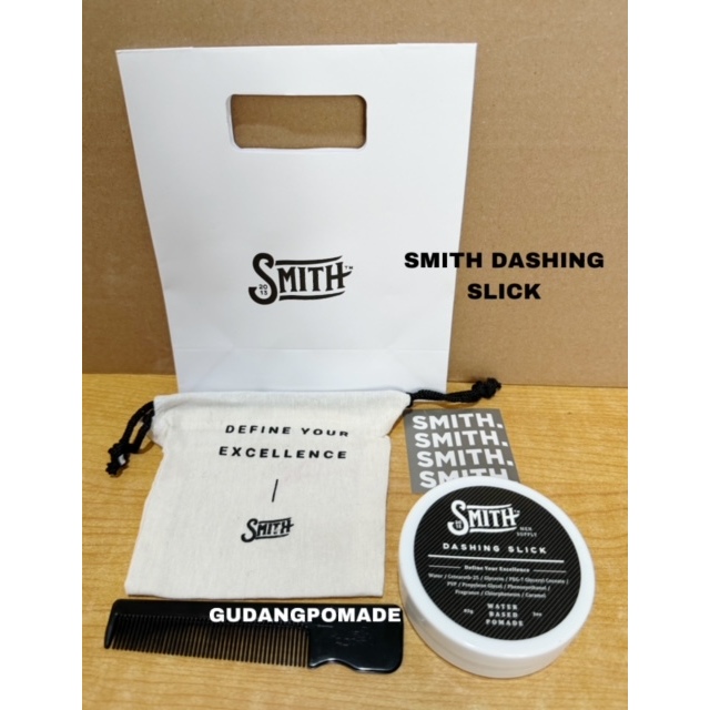 POMADE SMITH DASHING SLICK WATERBASED STRONG HOLD + FREE SISIR SAKU