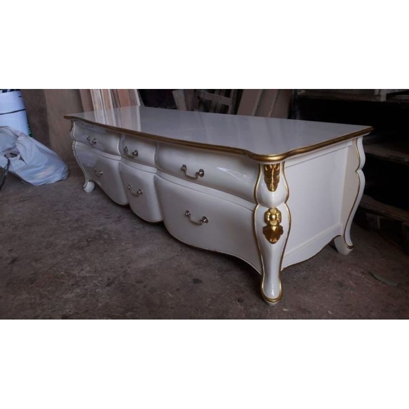 bufet tv mewah /bufet tv warna putih