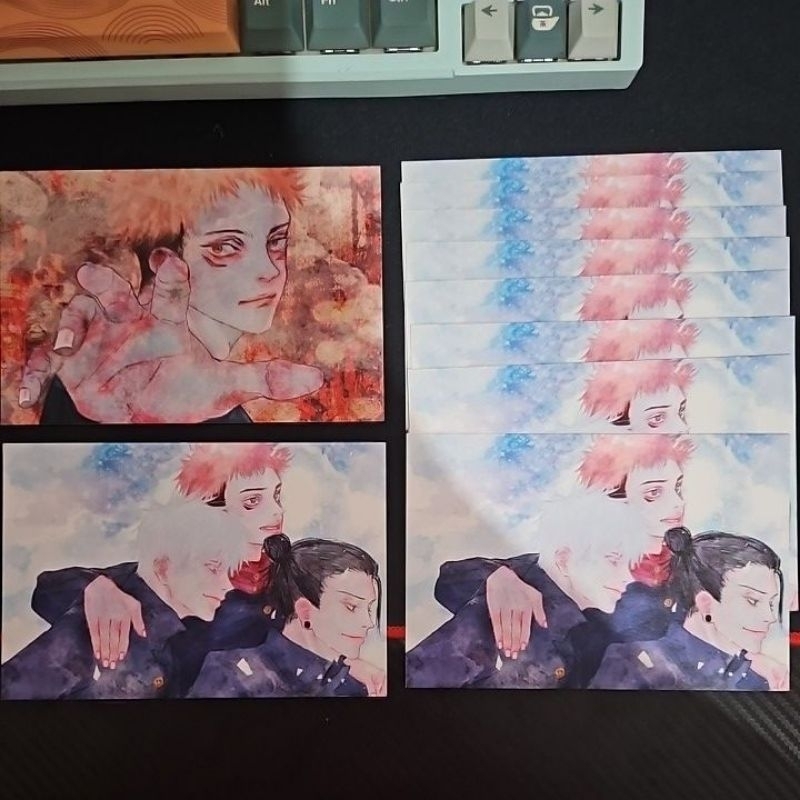 Jujutsu Kaisen Yuuji Itadori Gojo Satoru Geto Suguru artprint postcard by @n6Zf2PzQ2UqrEQB
