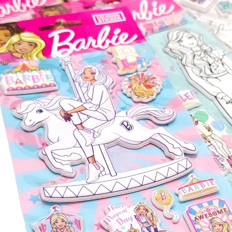 

shoppinghappyid Stiker Reward Anak Tempelan Mewarnai Barbie Coloring Sticker 3D Bubble Scrapbooking Stationery DIY Sticker Original