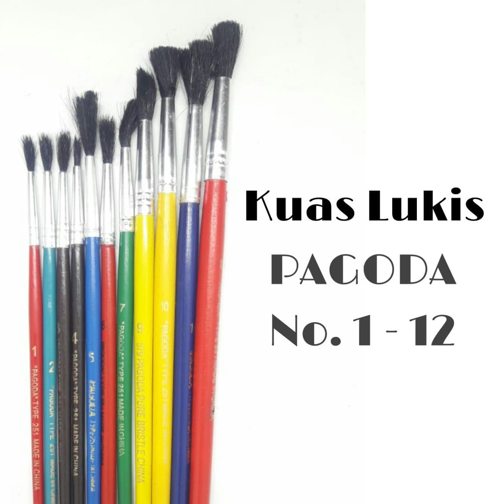 

Kuas Lukis Cat Air PAGODA Bulu Hitam Watercolor Brush