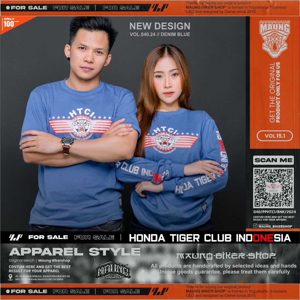 MAUNG_KAOS HONDA TIGER CLUB INDONESIA || HTCI DENIM BLUE #VOL2