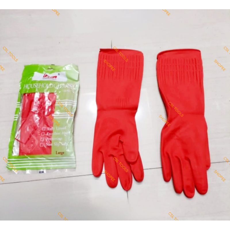 Sarung Tangan Panjang IGM - Sarung Tangan Karet Cuci Piring Baju Kimia