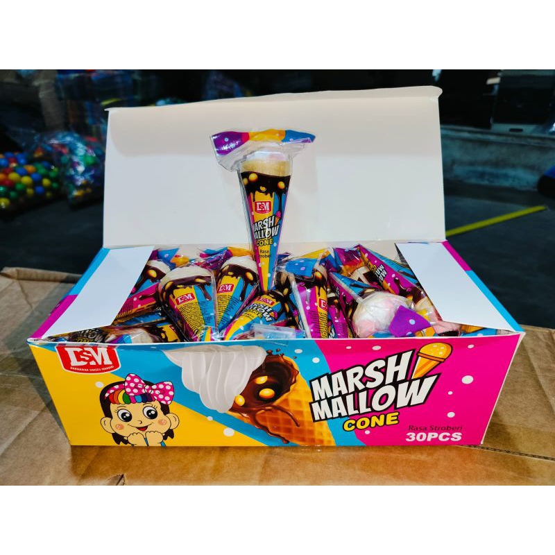 

Biskuit Cokelat Marshmallow Cone isi 30 Pcs / Marshmellow Cone