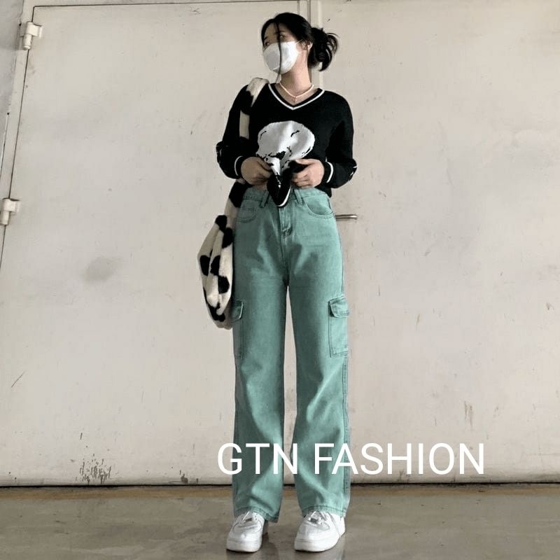 HIGWAITS jeans cargo loos hangover vol.2 warna Sage/jeans cargo warna sage