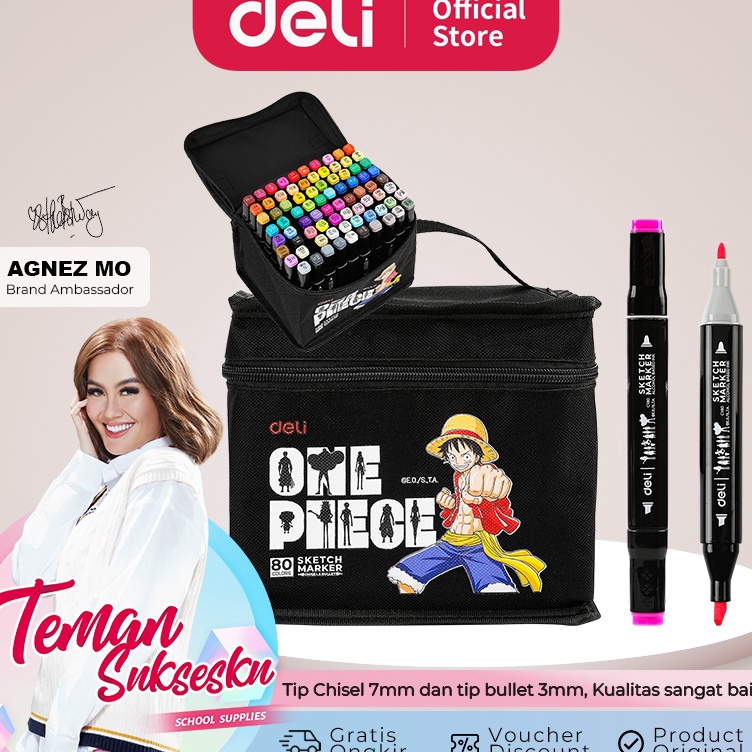 

Mewah Deli One Piece Sketch Marker Spidol Sketsa One Piece Double Dual Tip 3 6 8 Warna Alcohol Based Warna Cerah EC18X