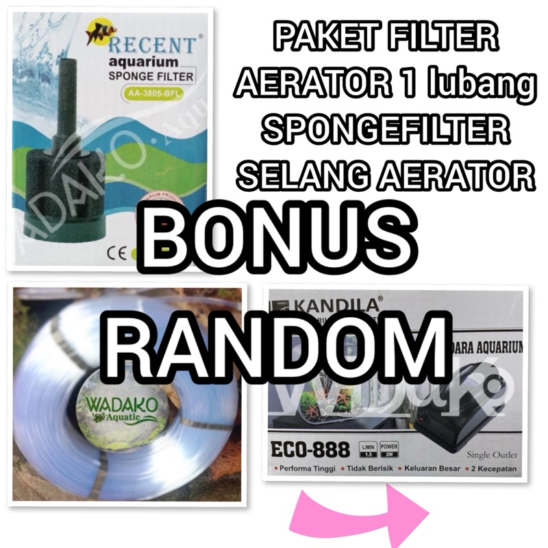 filter aquarium paket aerator selang sponge filter