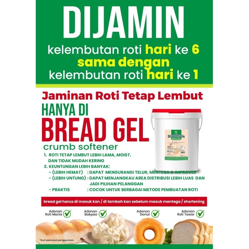 

bread gel soft bread pelembut roti donat bakpao repack 500gr