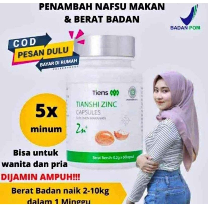 TIENS ZINC PENGGEMUK BADAN TERBAIK DI DUNIA | PENGGEMUK BADAN BPOM | PENGGEMUK BADAN PERMANEN BPOM  