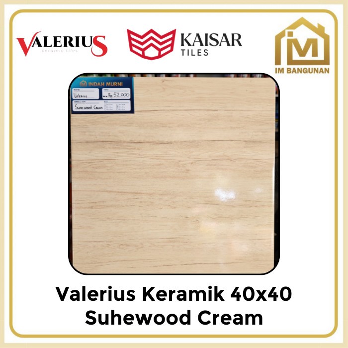 Keramik Motif Kayu 40x40 Valerius Suhewood Cream / Keramik 40x40 Motif Kayu Suhewood Cream KW1
