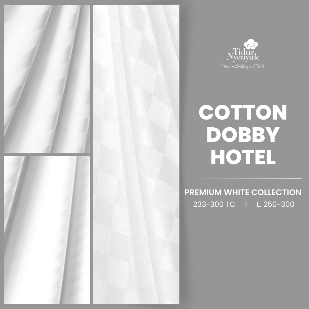 KAIN DOBBY PER 50 CM SQUARE KOTAK 3CM 9CM TC300 PREMIUM HOTEL BED SHEET POLOS SATIN SALUR 3CM 1CM
