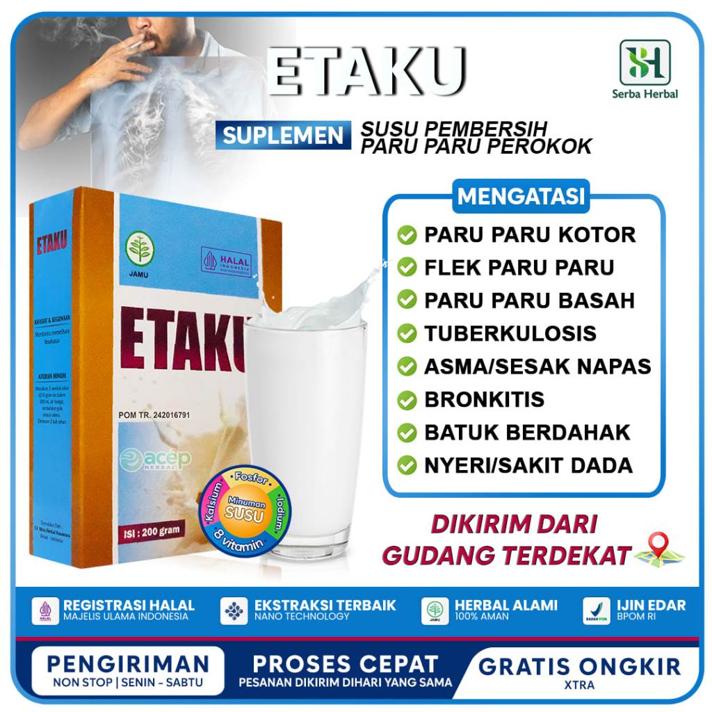 

Susu Pembersih Paru Paru Kotor Perokok, Sesak Nafas Anak Dan Dewasa, TBC, Asma, Bronkitis, Sakit Dada Sebelah, Batuk Batuk Atasi Dengan Susu Etaku Goat Milk