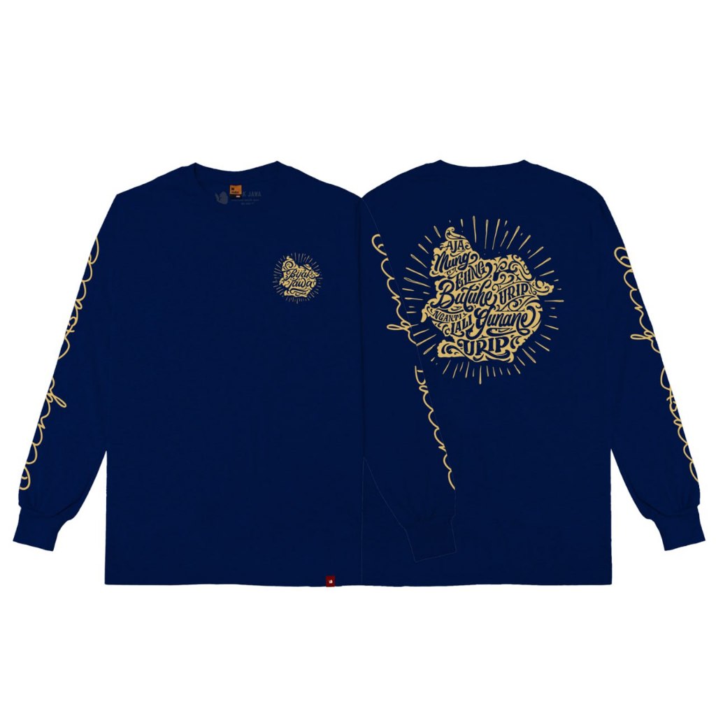 BIJAK JAWA Kaos Quote Eling Gunane Urip Lengan Panjang