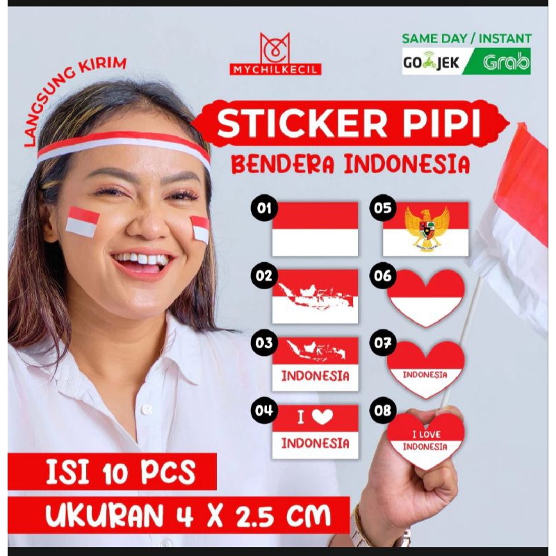 

STIKER PIPI BENDERA STIKER PIPI MERAH PUTIH INDONESIA 17 AGUSTUS ISI 10 LEMBAR
