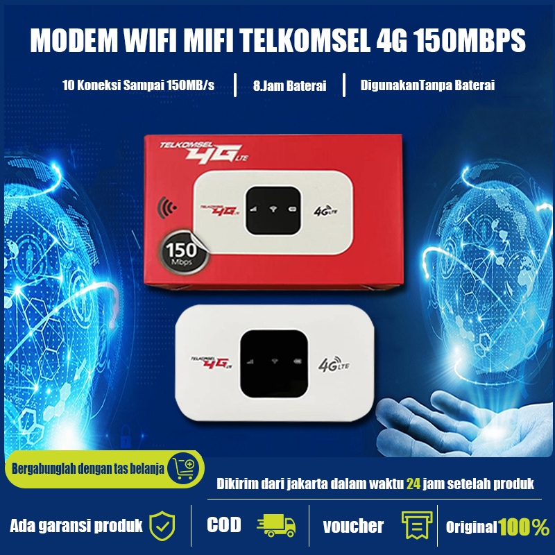 MIFI MODEM WIFI 4G UNLOCK OPERATOR Perdana Telkomsel By.u/ 150 Mbps 4G Portable Mobile WiFi USB Mobi