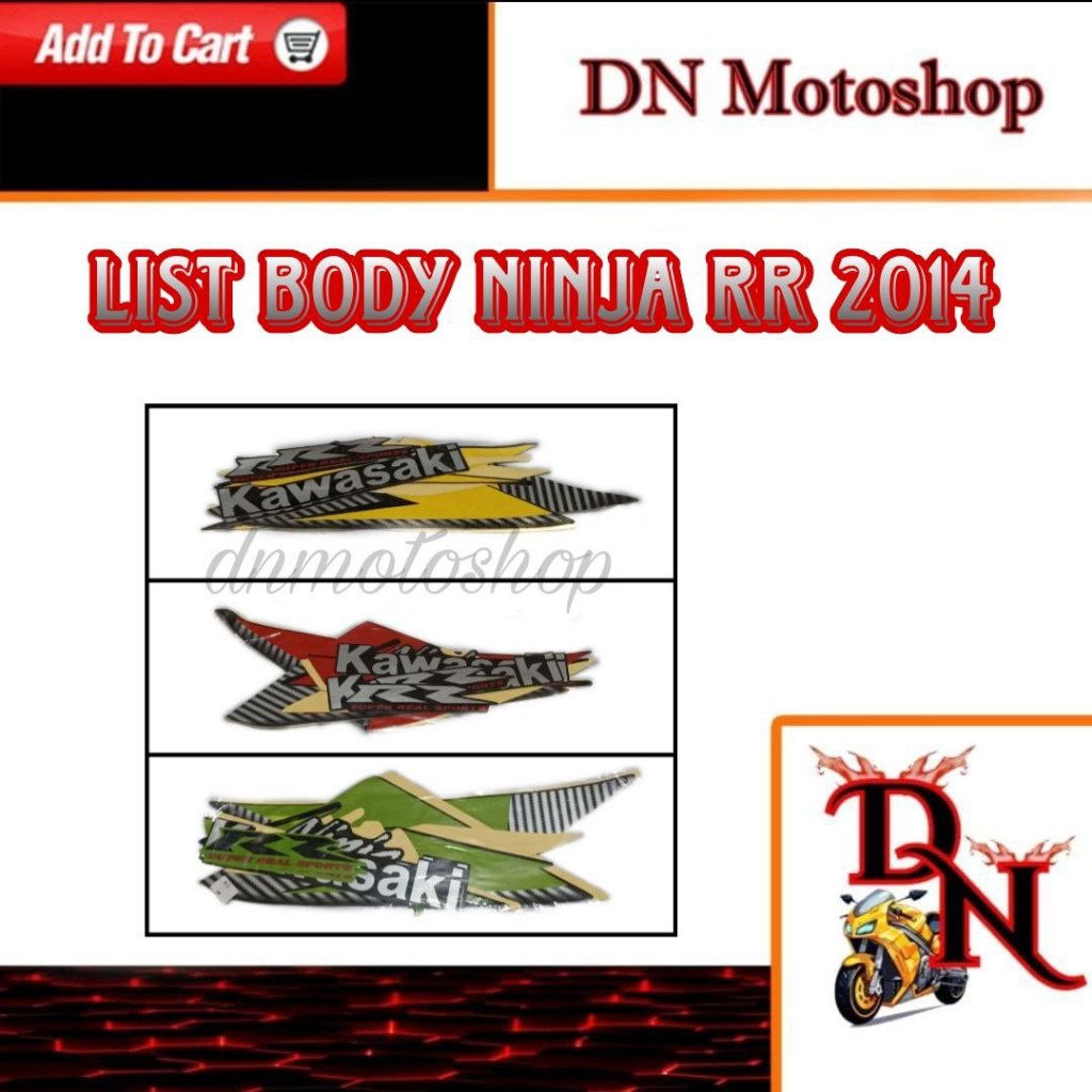 Striping Sticker LIst Body Ninja RR 2014