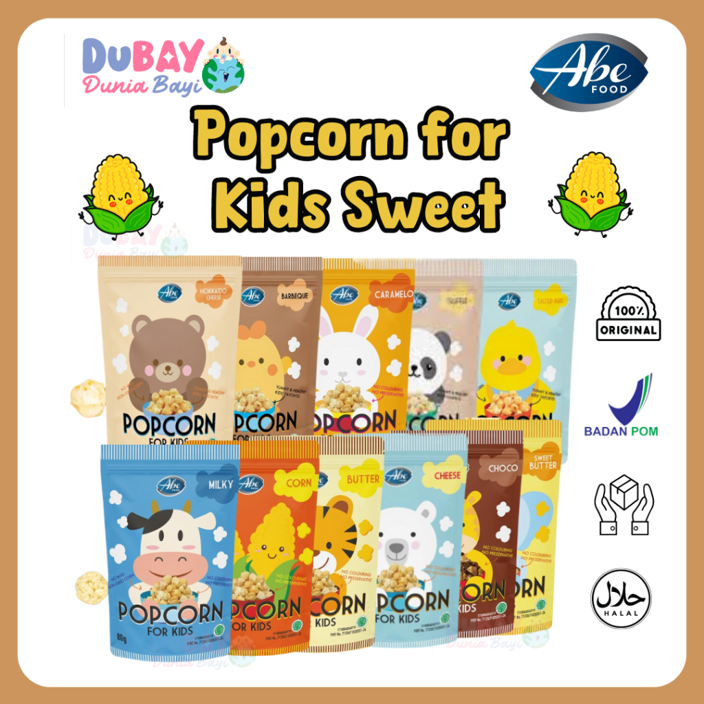 

Abe Food Popcorn For Kids Snack Anak 80 Gram - Snack Anak Sehat