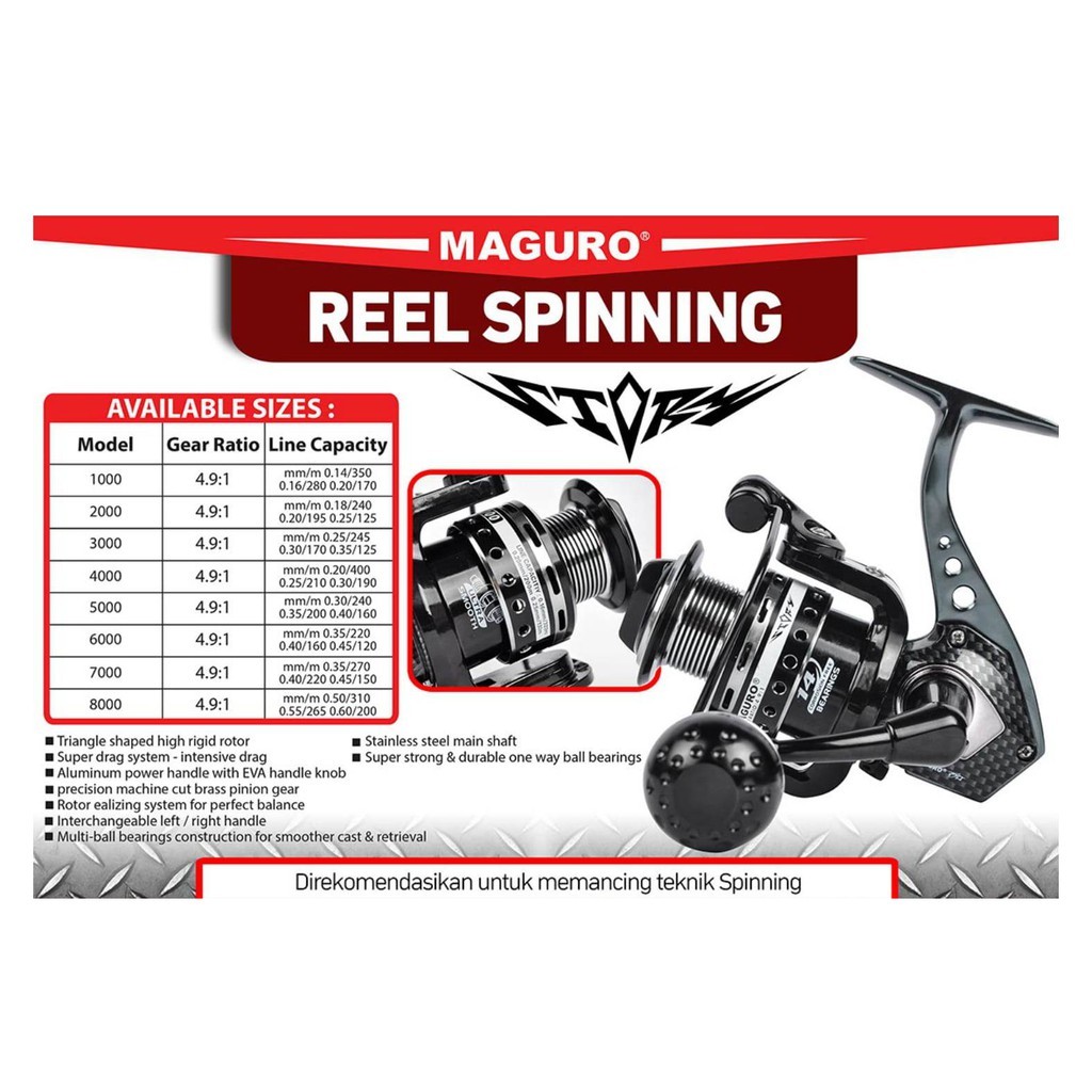 Reel Maguro Storm Reel Spinning Metal Body
