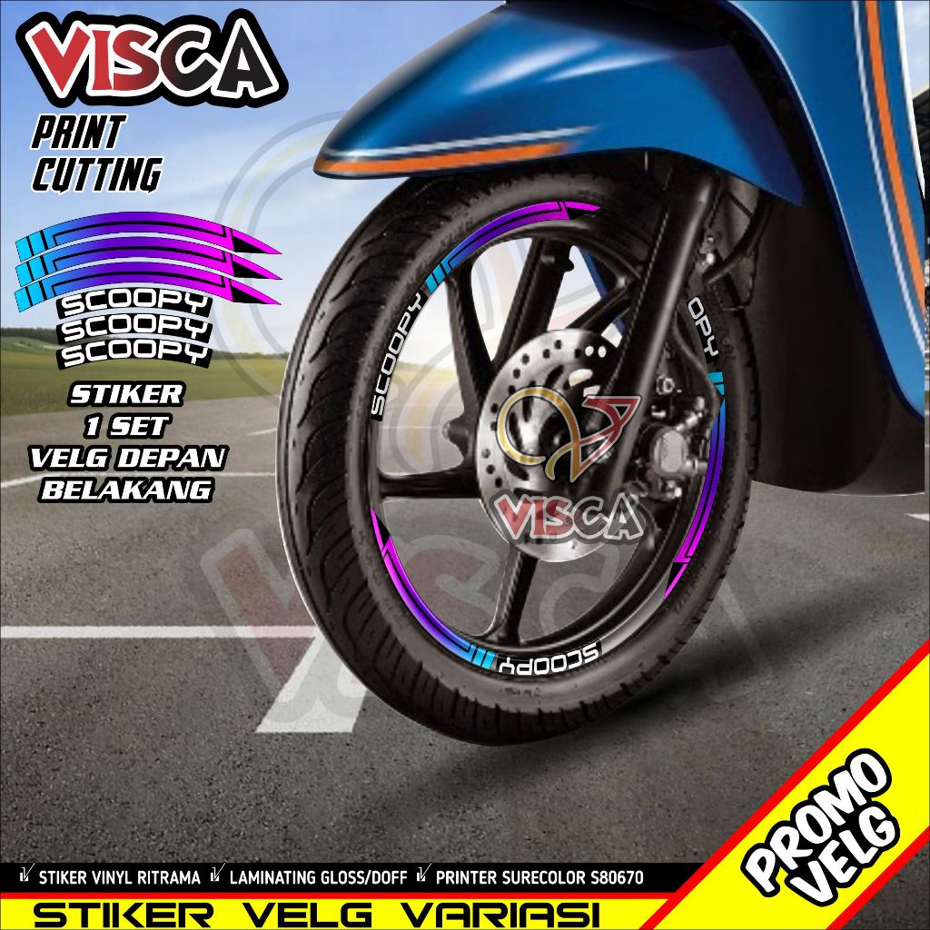 Stiker Velg List Velg Motor Stiker Velg Scoopy Motif Bunglon E
