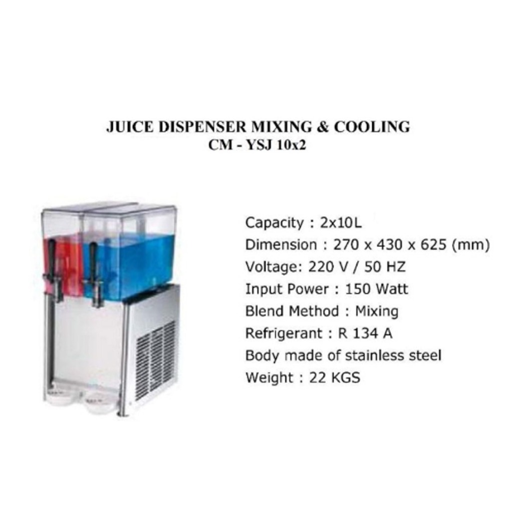 COOLMAX CM - YSJ 10x2 Juice Dispenser Jus Juice Dispenser 2 Dua Tabung