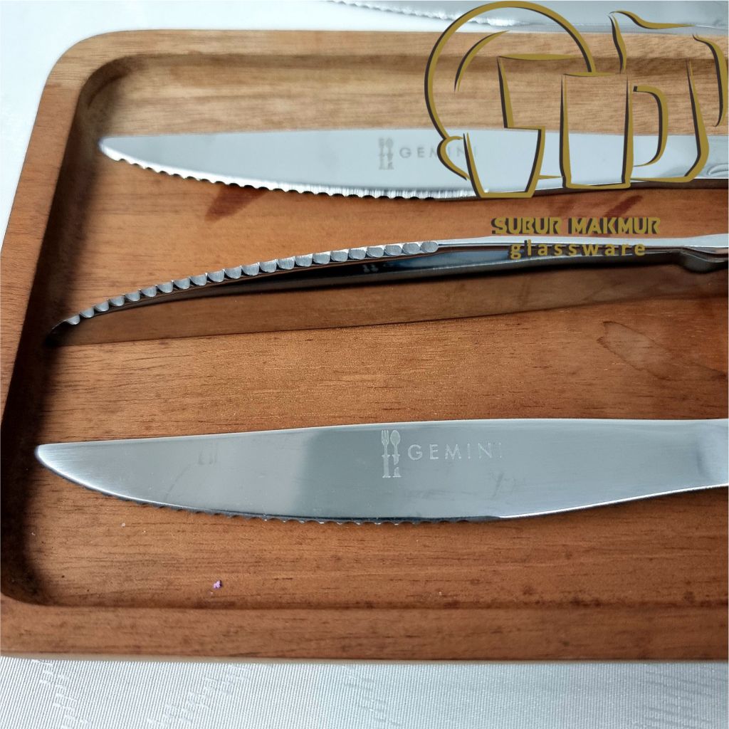 [6 pcs] Pisau Steak Motif Garis Hotel Stainless Steel Knife (LINE-STK)