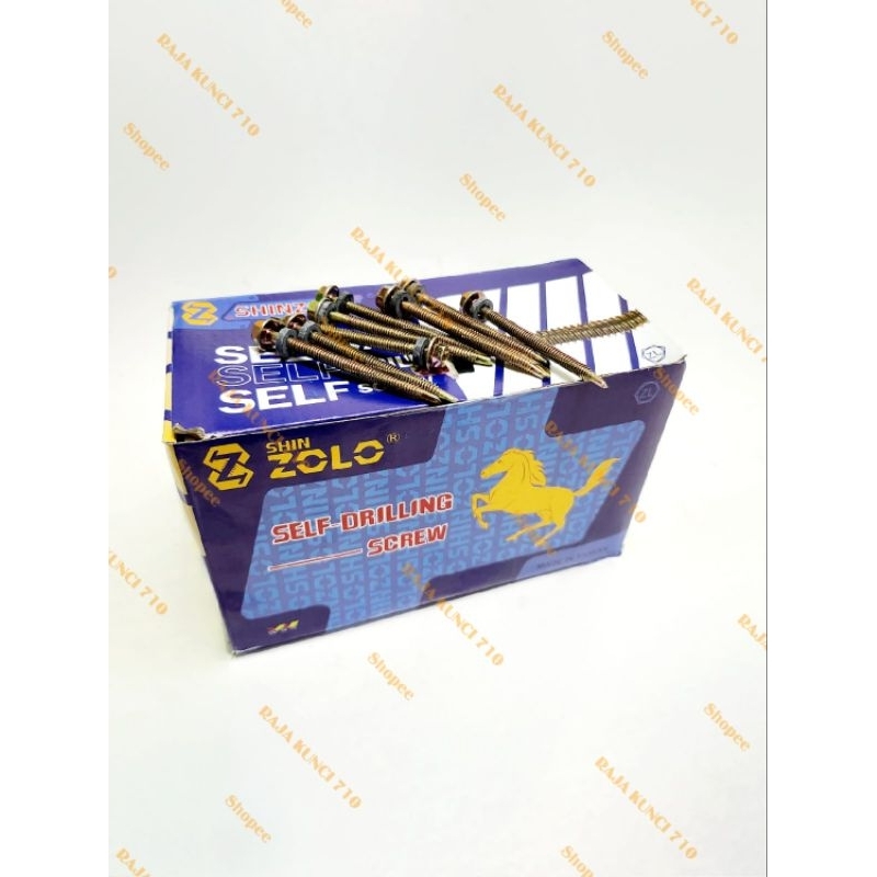 Baut Roofing - Skrup Baja Ringan 12x70 7CM ZOLO - Isi 100 pcs