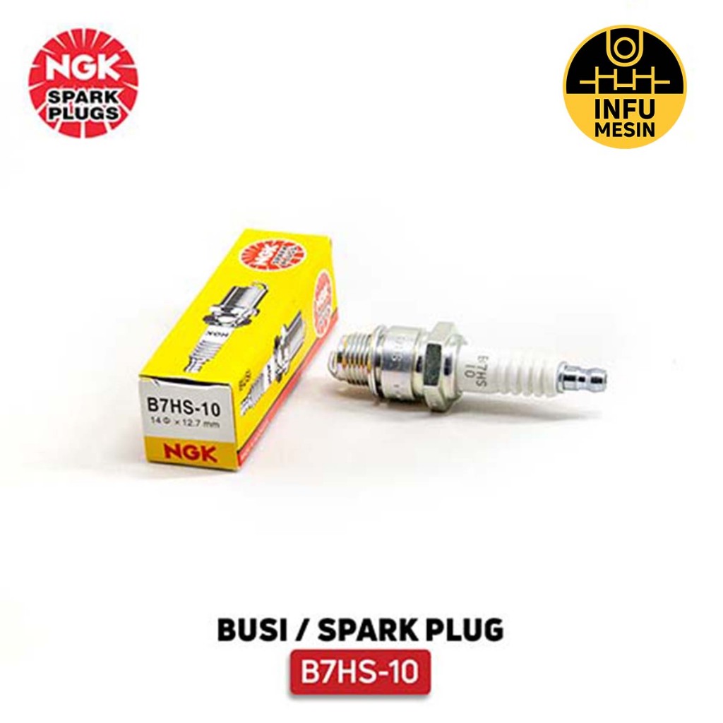 Busi motor tempel B7HS-10 NGK (1 pack isi 10) Untuk potong rumput chainsaw dll