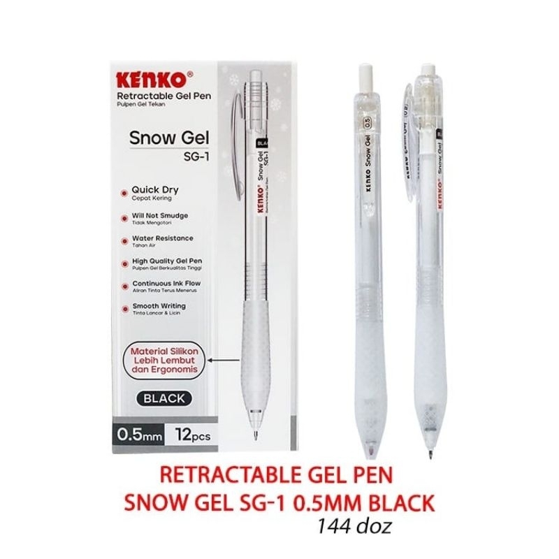 

Kenko Gel Pen SG-1 Snow Gel Hitam (12pcs)