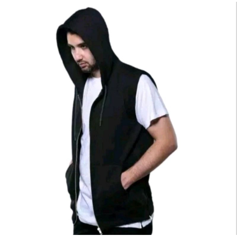Jaket Pria Rompi Hoodie Vest Zipper