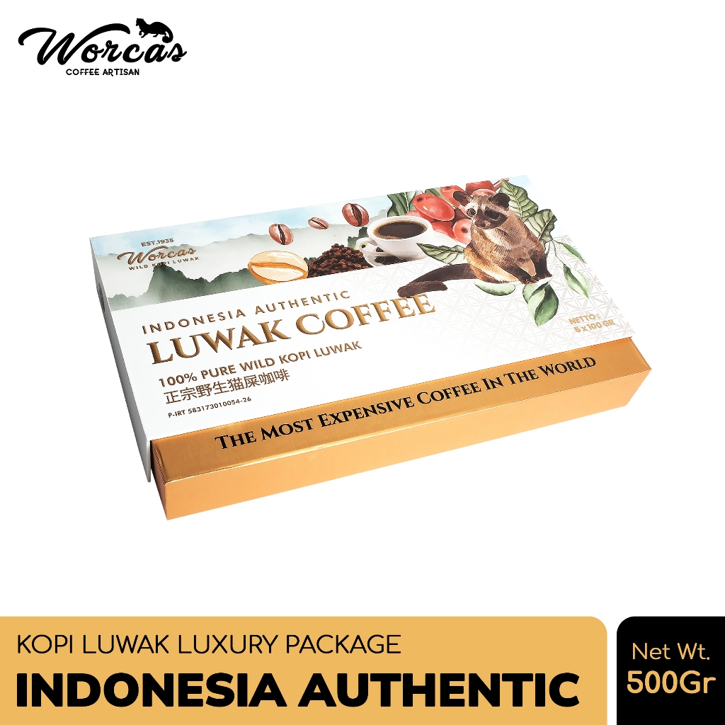 

WORCAS Kopi Luwak Indonesia Authentic Luxury Package 500gr