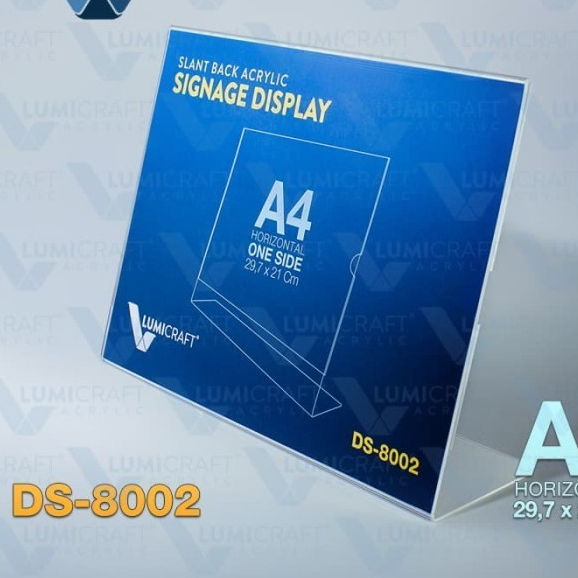 

Signage Display/Stand Acrylic/Akrilik Slant Back Horisontal - A4