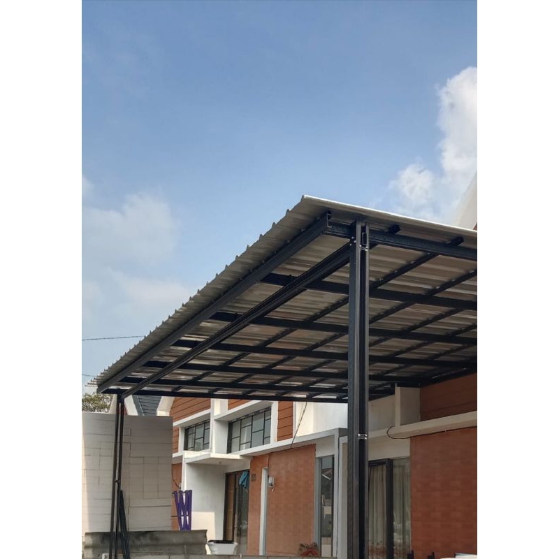 Kanopi Rangka Galvalum Atap upvc + Cat Kompresor - Estetik, Kuat dan Ekonomis(6m x 3 m)
